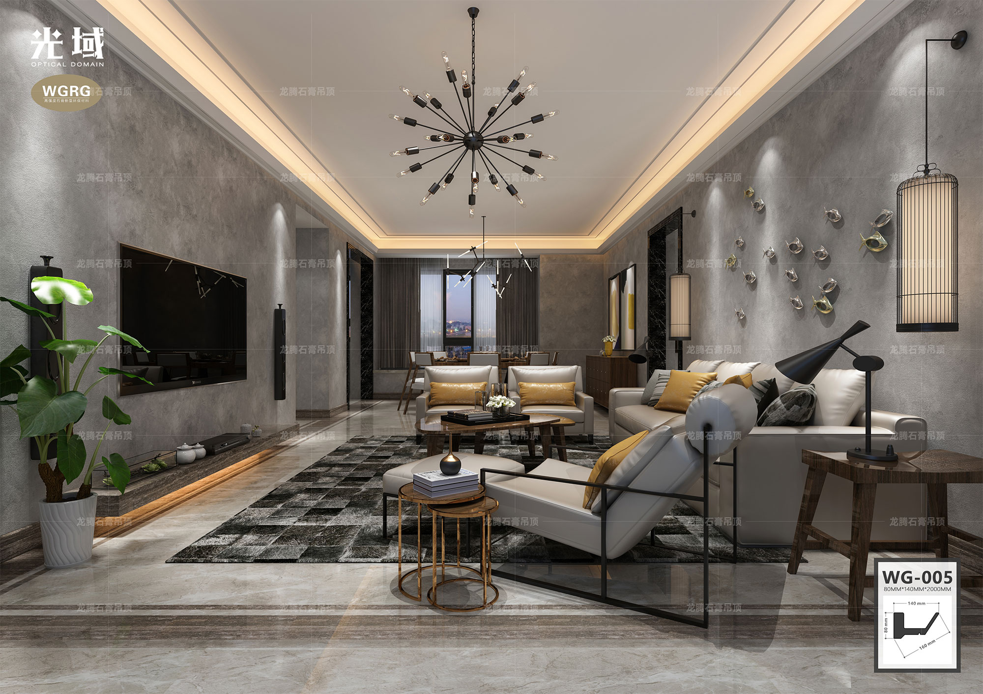 光域·石膏線條WG-5新中式風格應用案例2 光域·石膏線條WG-5新中式風格應用案例2