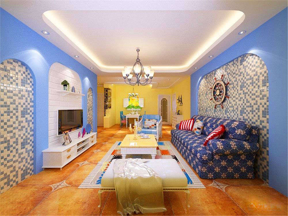 客廳二級(jí)石膏吊頂效果