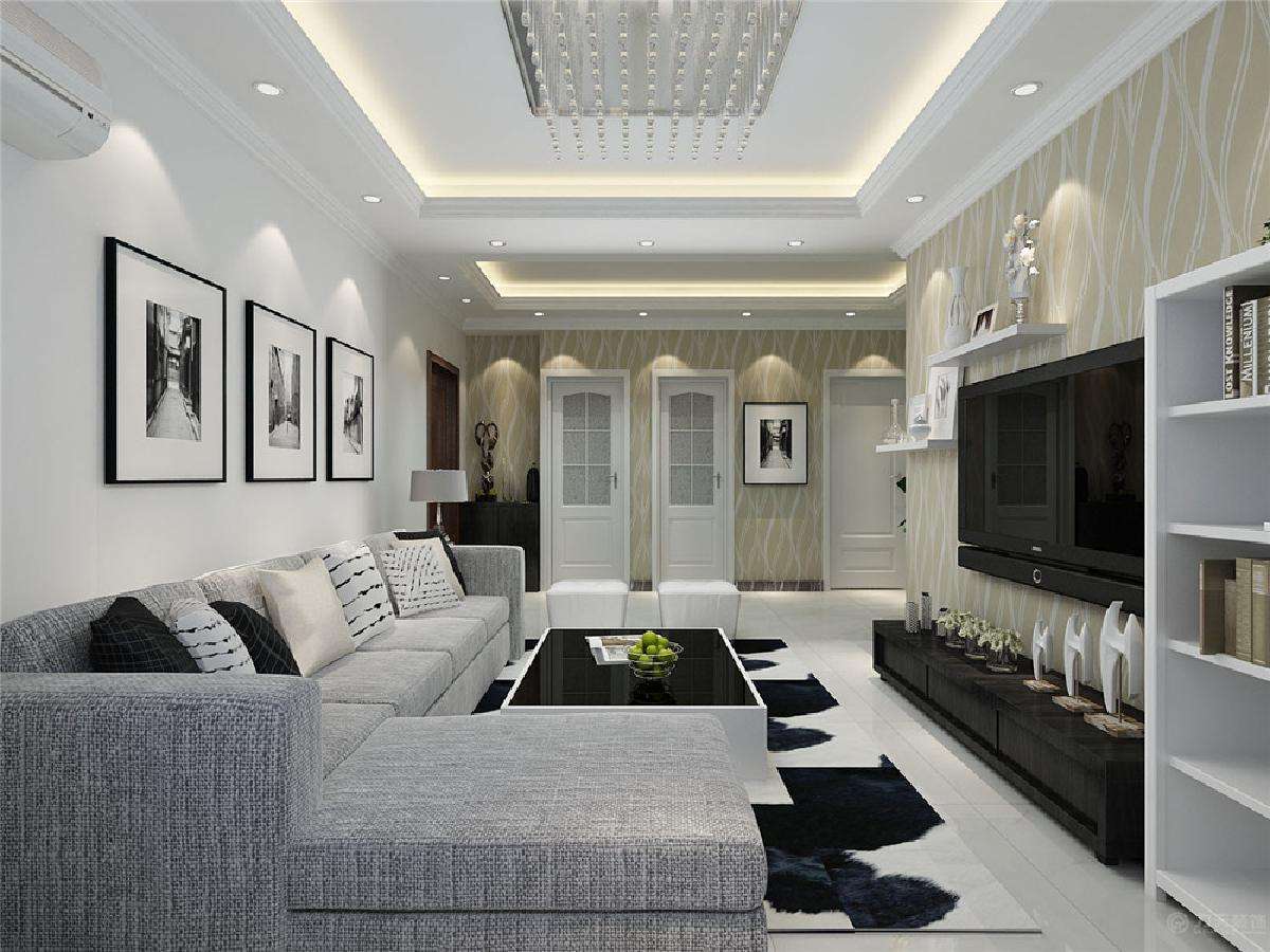 客廳回字形石膏吊頂 客廳回字形石膏吊頂